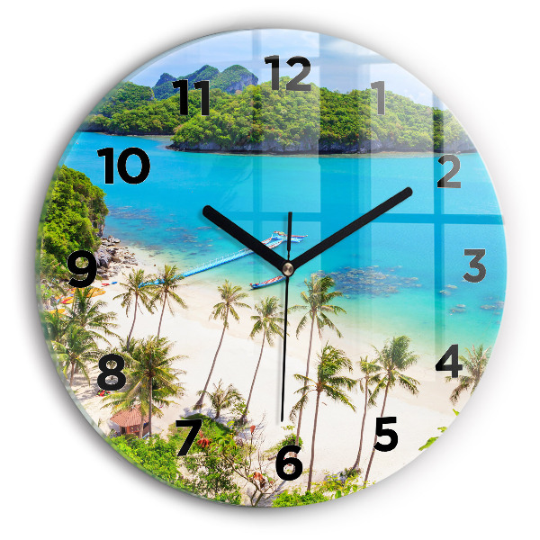 Round glass wall clock National Park Thailand
