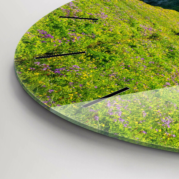 Round glass wall clock Hornstrandir Reserve Iceland