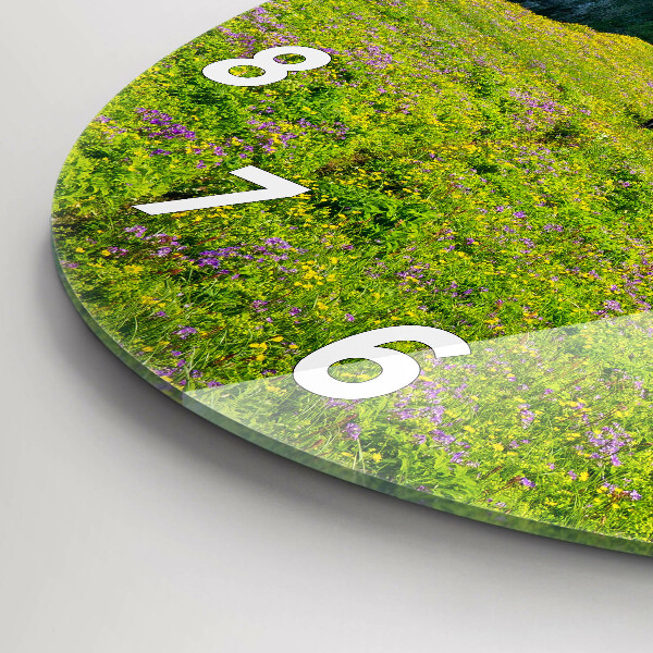 Round glass wall clock Hornstrandir Reserve Iceland