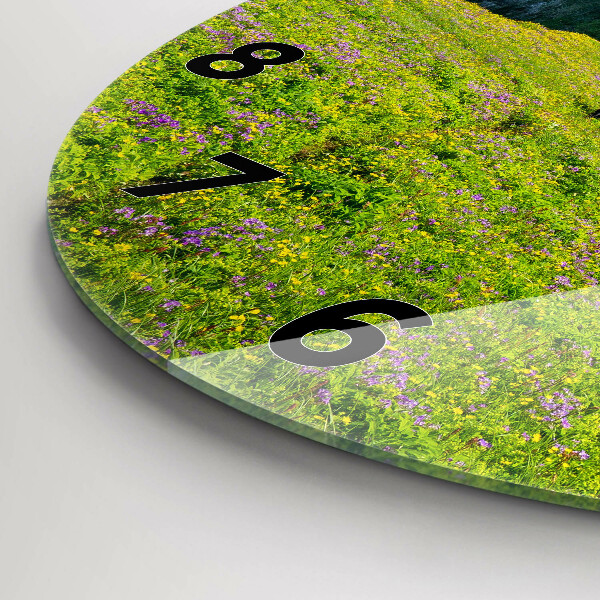 Round glass wall clock Hornstrandir Reserve Iceland