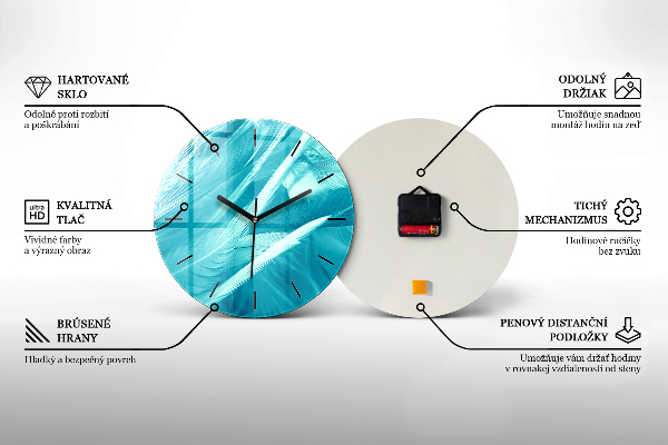 Round glass wall clock Mountain view Iceland