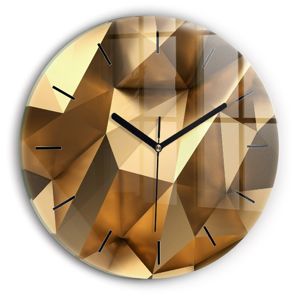 Round glass wall clock Geometric texture