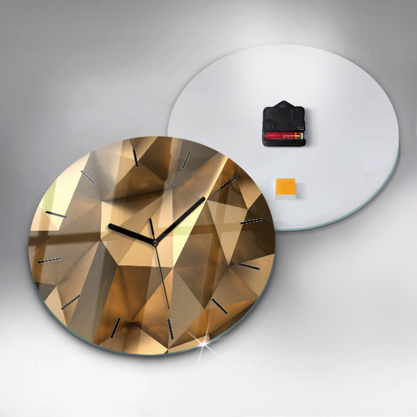 Round glass wall clock Geometric texture