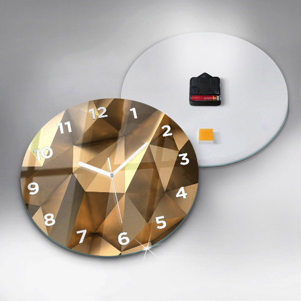 Round glass wall clock Geometric texture