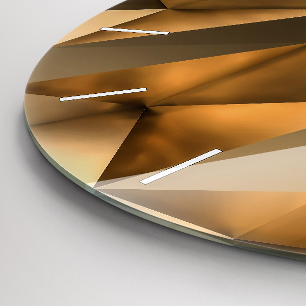 Round glass wall clock Geometric texture