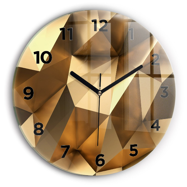 Round glass wall clock Geometric texture