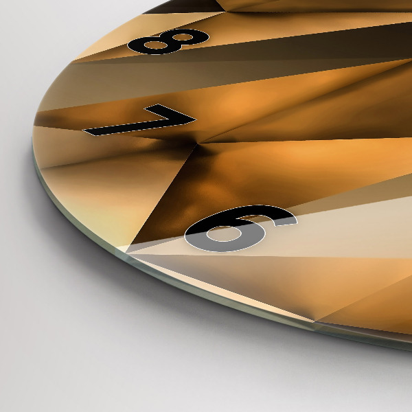 Round glass wall clock Geometric texture