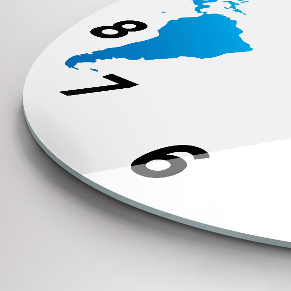 Round glass wall clock World map