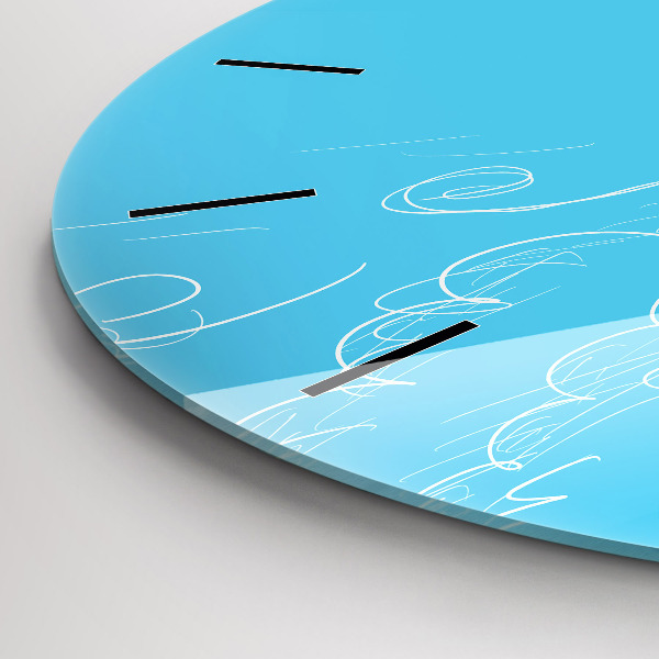 Round glass wall clock Light bulb drawing