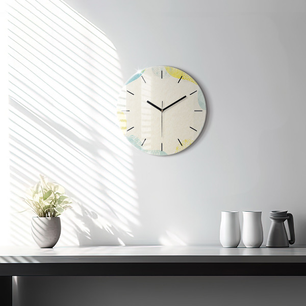 Round glass wall clock Pattern frame