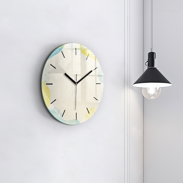 Round glass wall clock Pattern frame