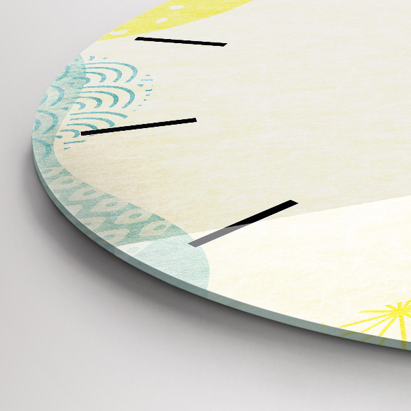 Round glass wall clock Pattern frame