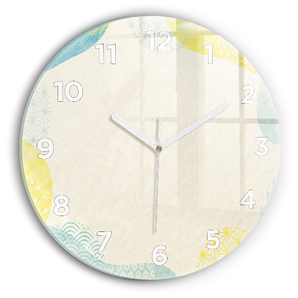 Round glass wall clock Pattern frame