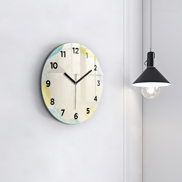 Round glass wall clock Pattern frame
