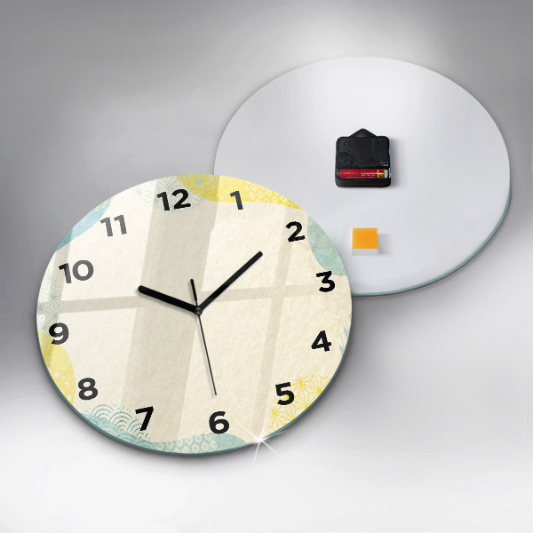Round glass wall clock Pattern frame