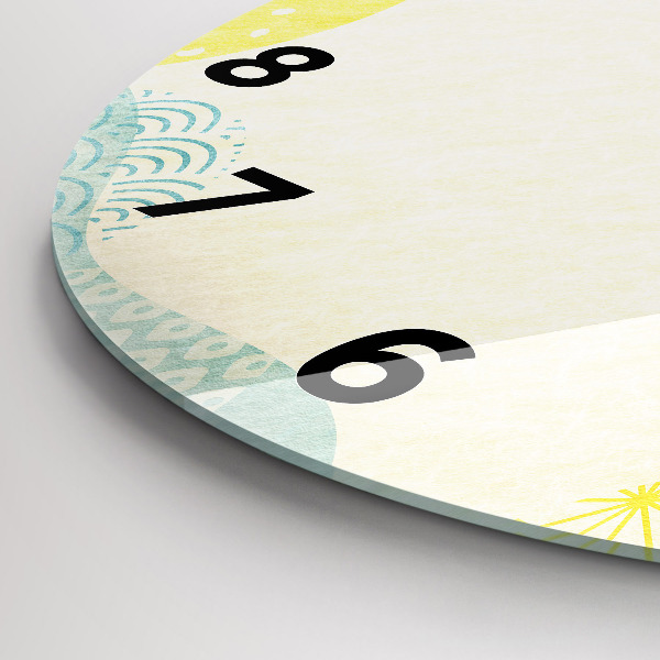 Round glass wall clock Pattern frame