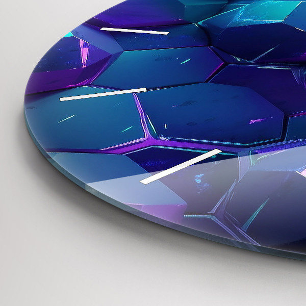 Round glass wall clock Geometric figures