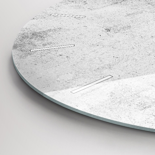 Round glass wall clock Concrete wall