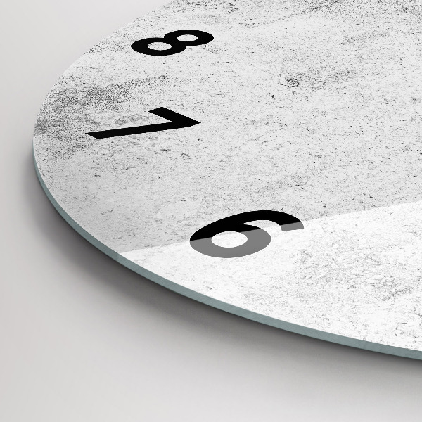 Round glass wall clock Concrete wall