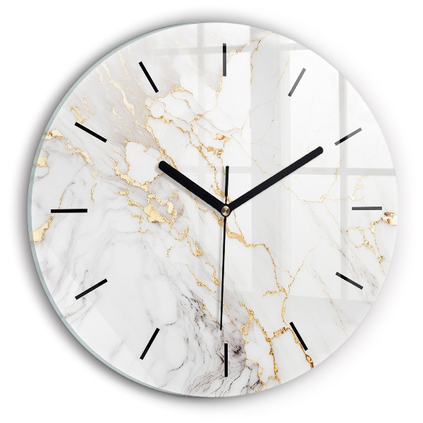 Round glass wall clock Decorative marble
