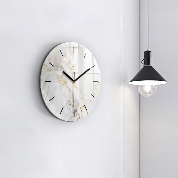Round glass wall clock Decorative marble