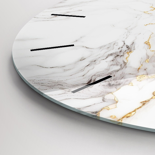 Round glass wall clock Decorative marble