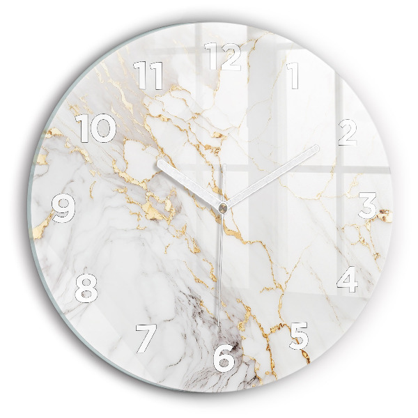Round glass wall clock Decorative marble