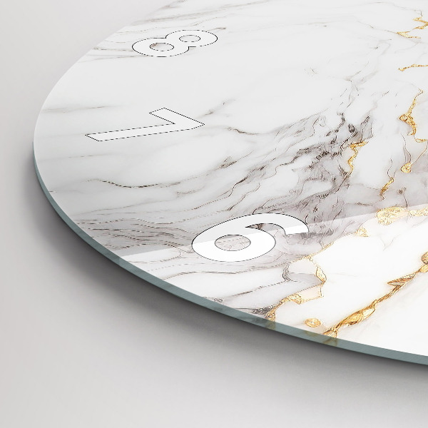 Round glass wall clock Decorative marble