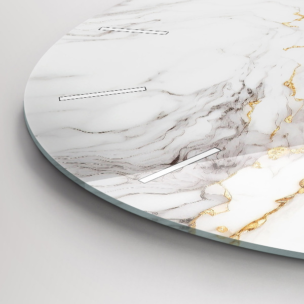 Round glass wall clock Decorative marble