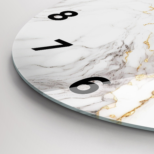 Round glass wall clock Decorative marble