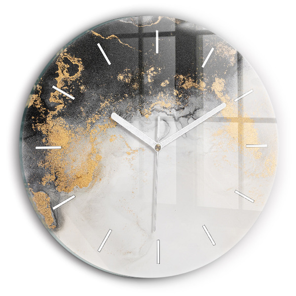 Round glass wall clock Artistic marble