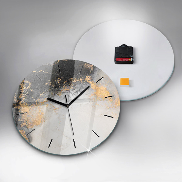 Round glass wall clock Artistic marble