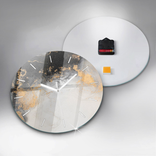 Round glass wall clock Artistic marble