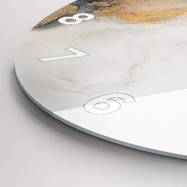 Round glass wall clock Artistic marble