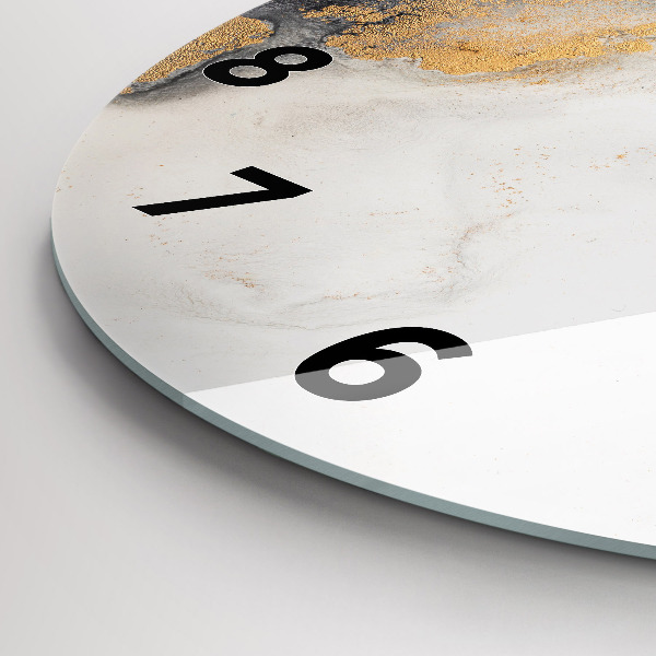 Round glass wall clock Artistic marble