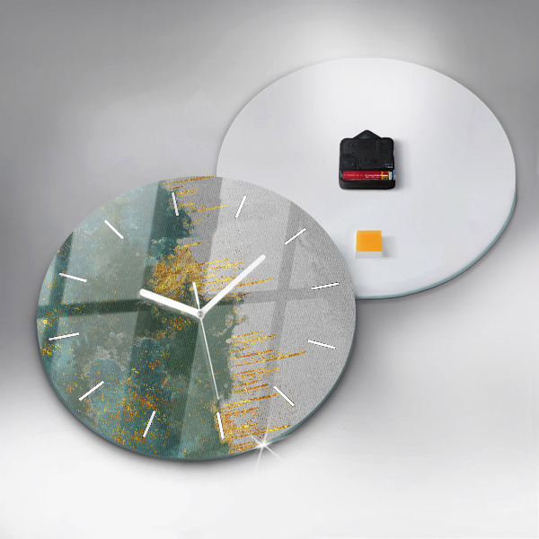 Round glass wall clock Decorative pattern