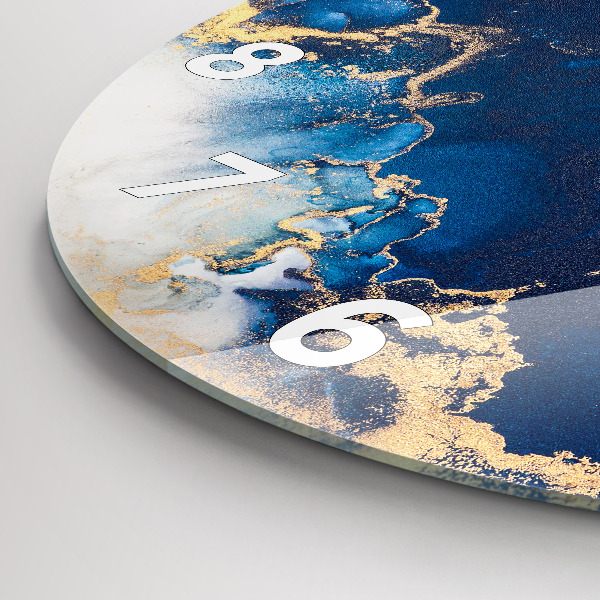 Round glass wall clock Marble pattern