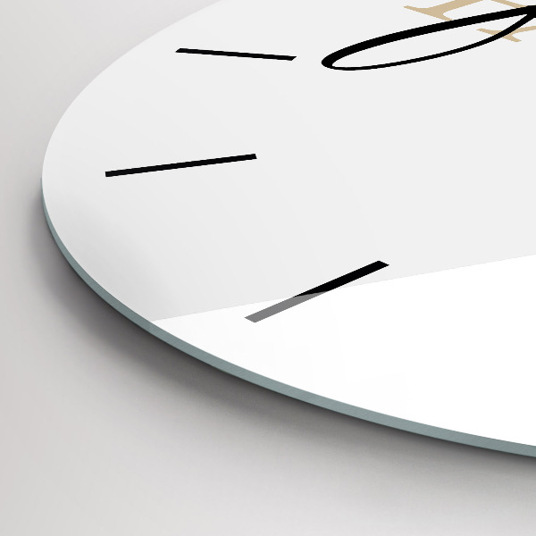 Round glass wall clock Family inscription