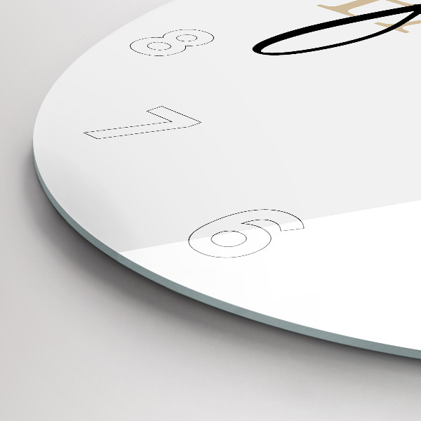 Round glass wall clock Family inscription