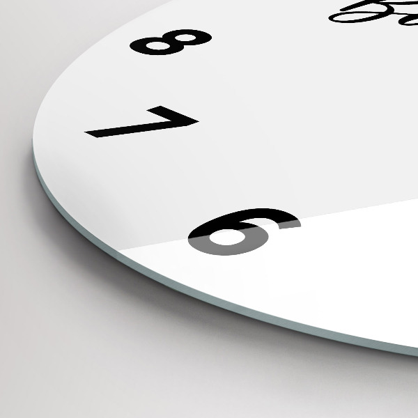 Round glass wall clock The inscription Bon voyage