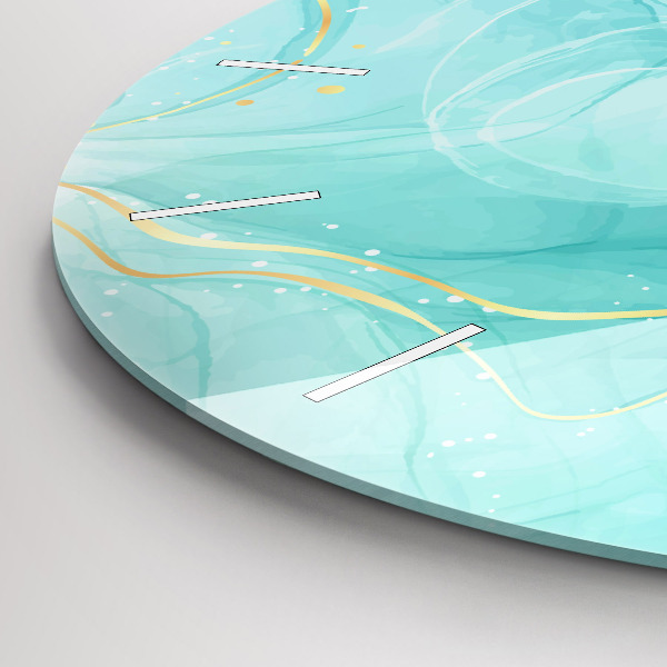 Round glass wall clock Abstract marble