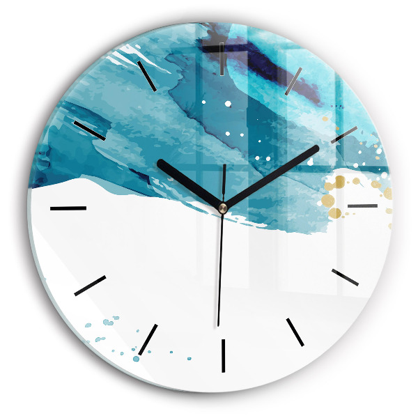 Round glass wall clock Brush strokes