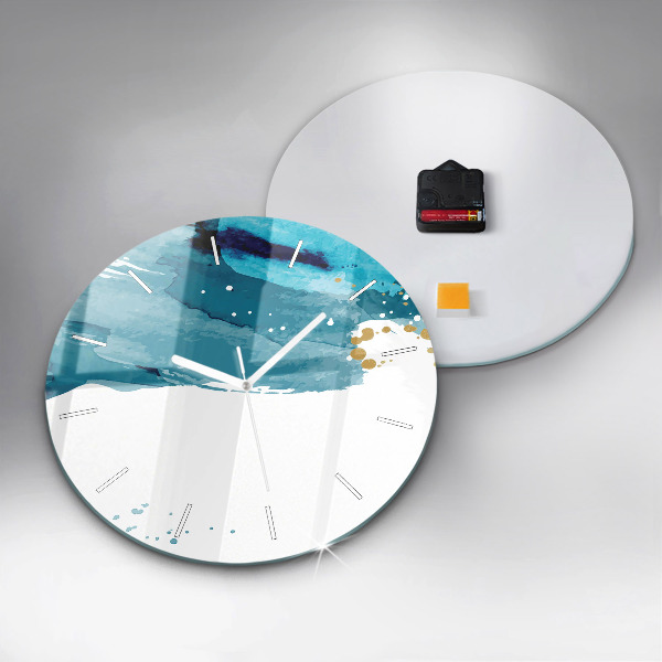 Round glass wall clock Brush strokes