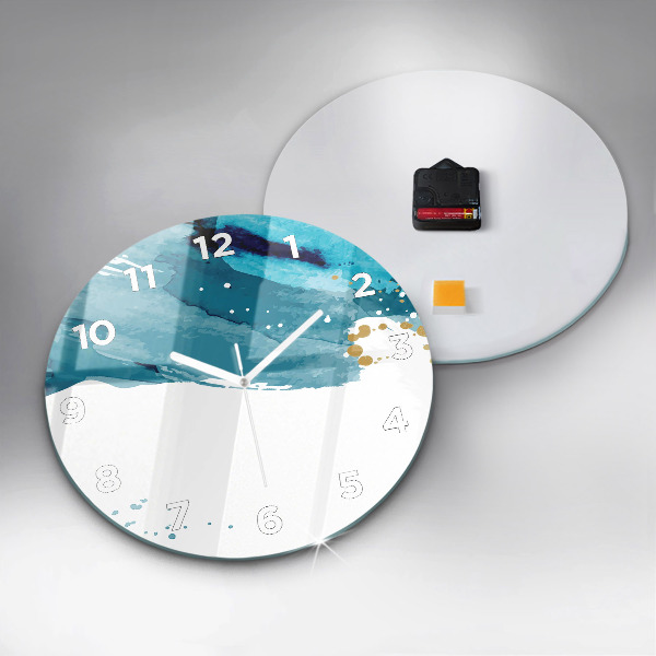 Round glass wall clock Brush strokes