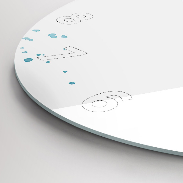 Round glass wall clock Brush strokes