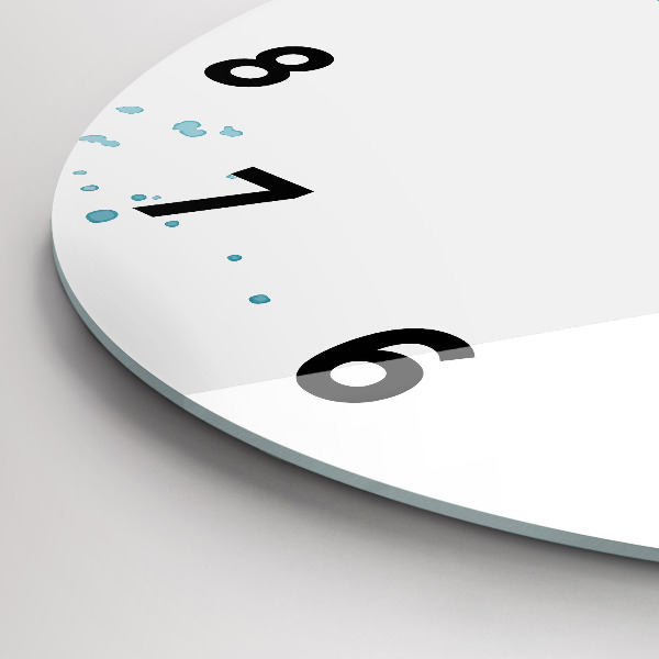 Round glass wall clock Brush strokes