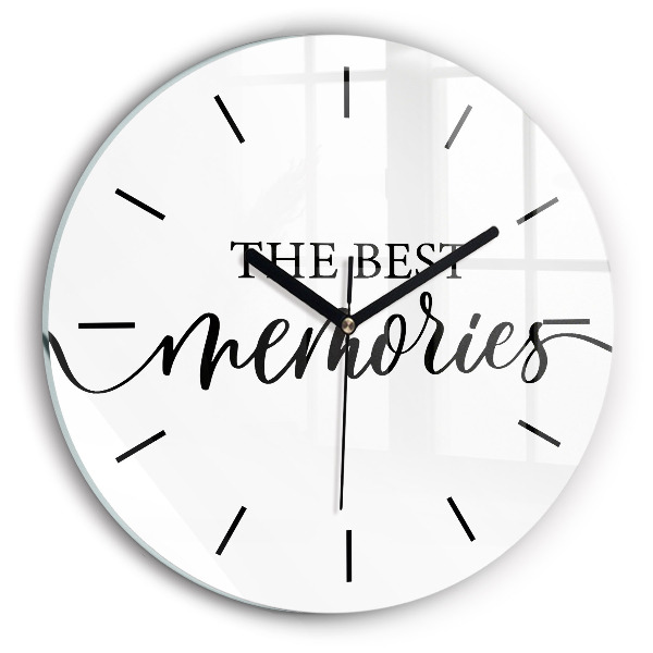 Round glass wall clock The inscription Memories
