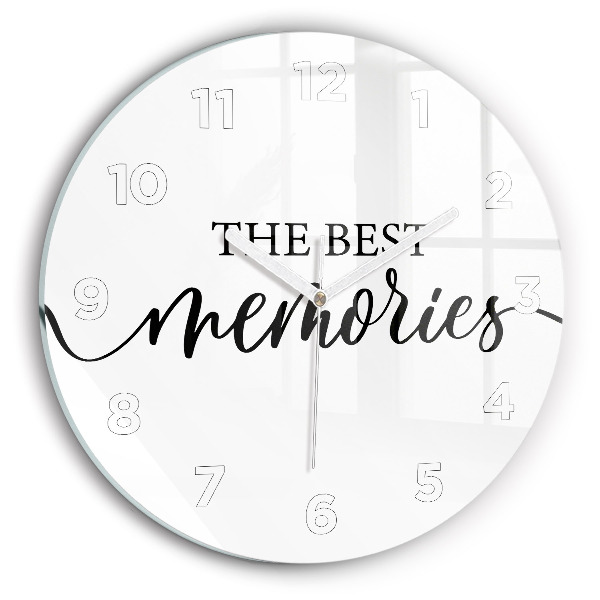 Round glass wall clock The inscription Memories