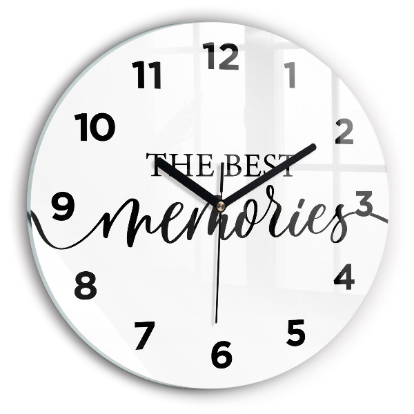 Round glass wall clock The inscription Memories