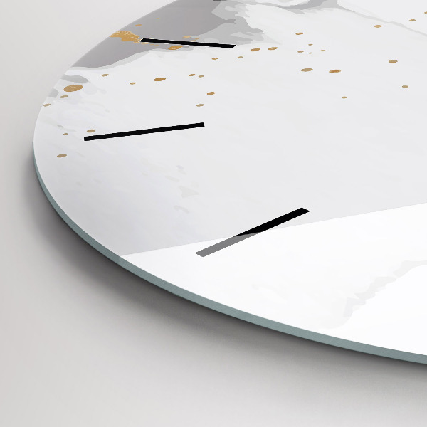 Round glass wall clock Abstraction spots